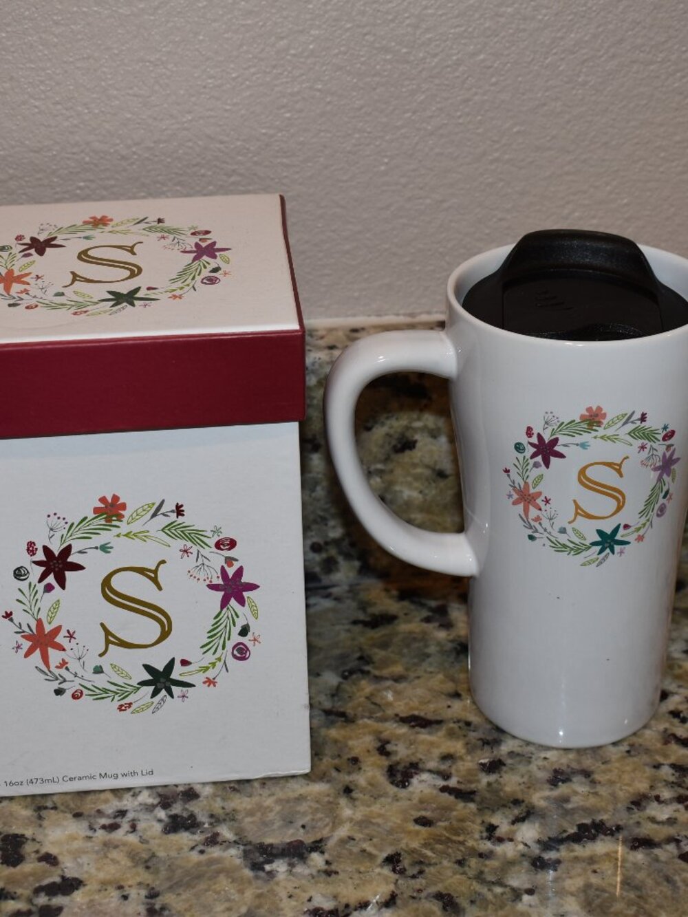 Brand New Initial S Monogram Tall Coffee Mug